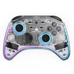 Manette Sans Fil pour Nintendo Switch - Transparente à LED - Câble 1M