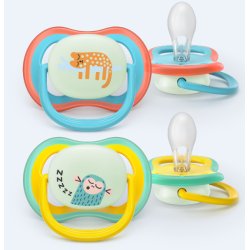 Philips Avent - Ultra air soother, Nighttime, 18m , Yellow/blue