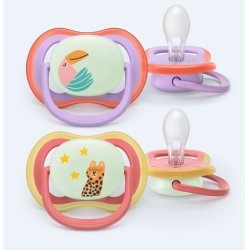 Philips Avent - Ultra air soother, Nighttime, 18m , purple/pink