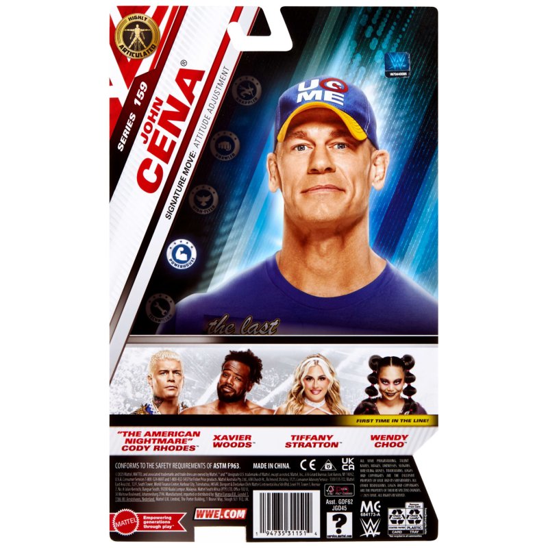 WWE John Cena Action Figure, Main Event Series 159, 6-inch Collectible with Articulation