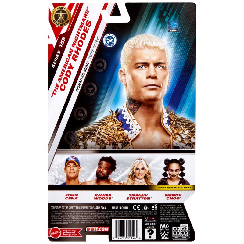 WWE Cody Rhodes Action Figure, Main Event Series 159, 6-inch Collectible with Articulation