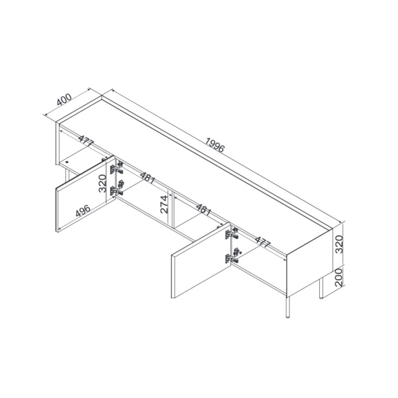 Cama FELLINI 400110 Support TV et centre de divertissement