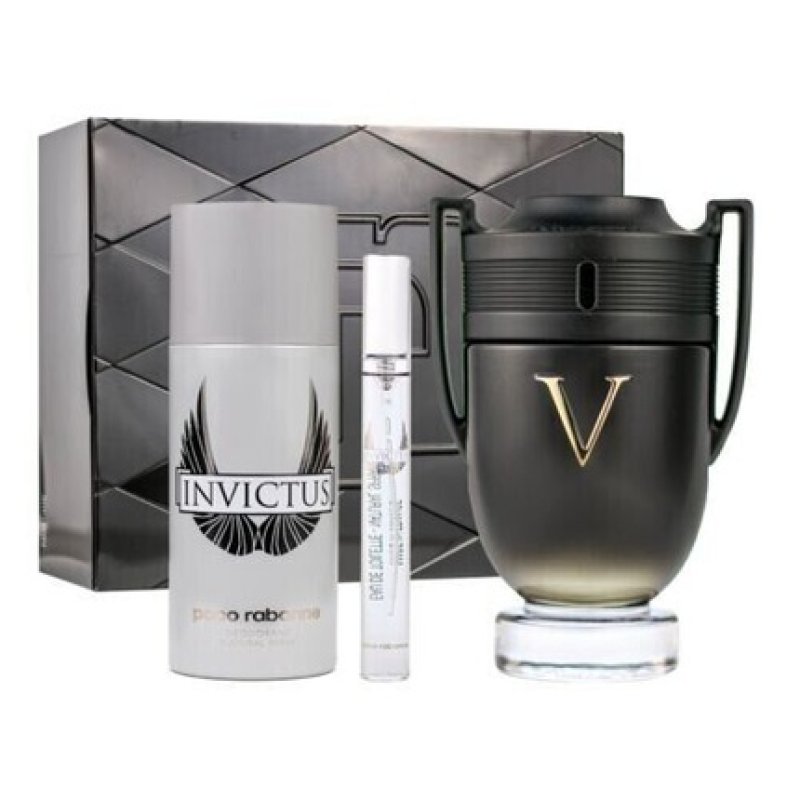 Paco Rabanne Invictus Victory Set Eau De Parfum 100ml Deodorant Spray 150ml Invictus Mg 10ml