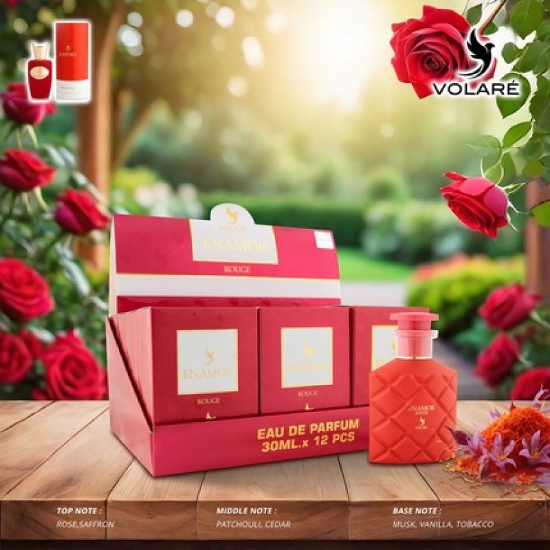 Volare Perfumes Eau De Parfum Volare Enamor Rouge, Unisex, 30 Ml