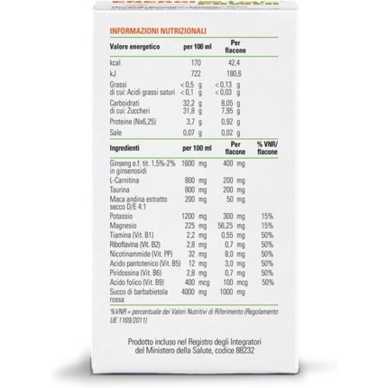 Energistar Power Energy Against Fatigue Muscle Function Natural Ingredients Ginseng Carnitine Maca Magnesium Potassium