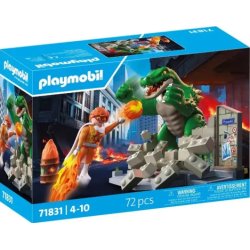 Playmobil - Heroes: Hero Battle Against Giant Lizard (71831)