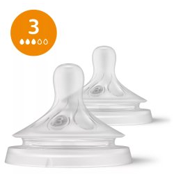 Philips AVENT Natural à Réponse Naturelle SCY963/02 Lot de 2 tétines débit 3 - Moyen