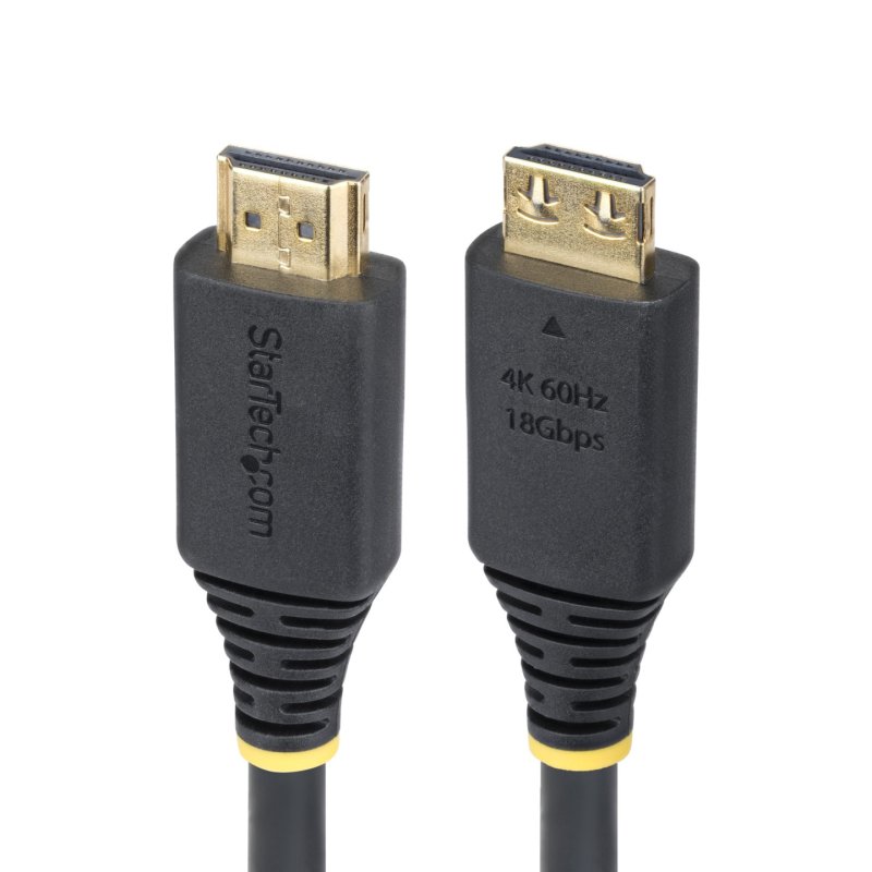 StarTech.com 3m (10ft) High Speed HDMI Cable with Gripping Connectors, 4K 60Hz/1440p 144Hz, HDR10/HDCP 2.2/ARC, 18Gbps,
