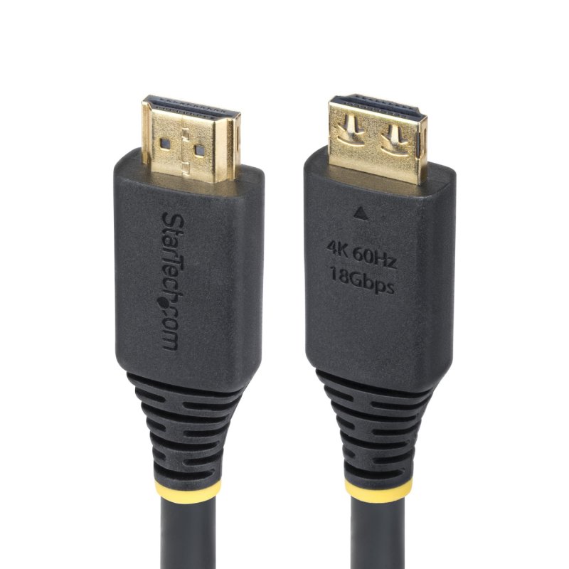StarTech.com 5m (16ft) High Speed HDMI Cable with Gripping Connectors, 4K 60Hz/1440p 144Hz, HDR10/HDCP 2.2/ARC, 18Gbps,