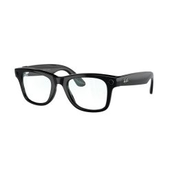 Ray-Ban: Meta Wayfarer (Standard) Smart Glasses - Clear - Shiny Black (Mobile)