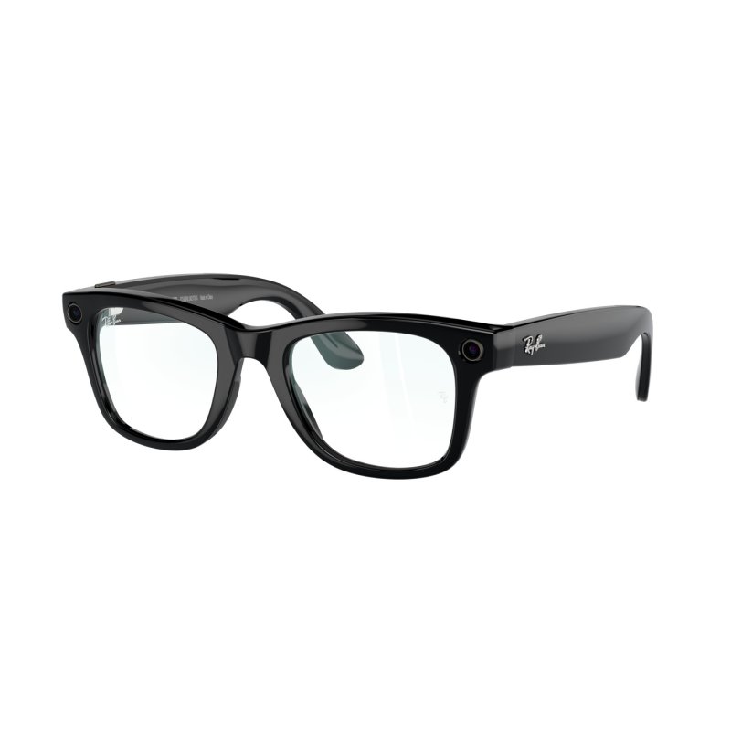 Ray-Ban: Meta Wayfarer (Standard) Smart Glasses - Clear - Shiny Black (Mobile)