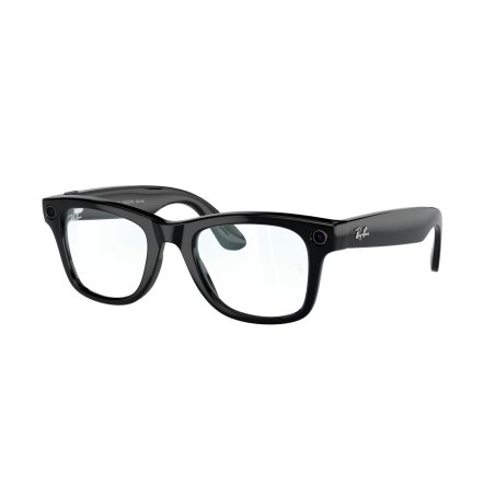 Ray-Ban: Meta Wayfarer (Standard) Smart Glasses - Clear - Shiny Black (Mobile)