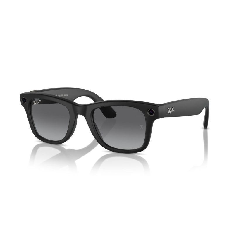Ray-Ban: Meta Wayfarer (Standard) Smart Glasses - Polarised Gradient Graphite - Matte Black (Mobile)