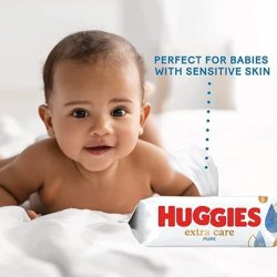 Huggies Pure Extra Care Baby Wipes 56 Wipes