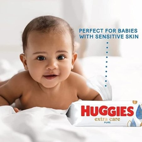 Huggies Pure Extra Care Baby Wipes 56 Wipes