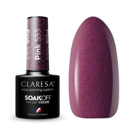 Claresa UV LED Nail Polish Collection Hybrid Manicure Soak Off - 5ml Pink Color No. 553