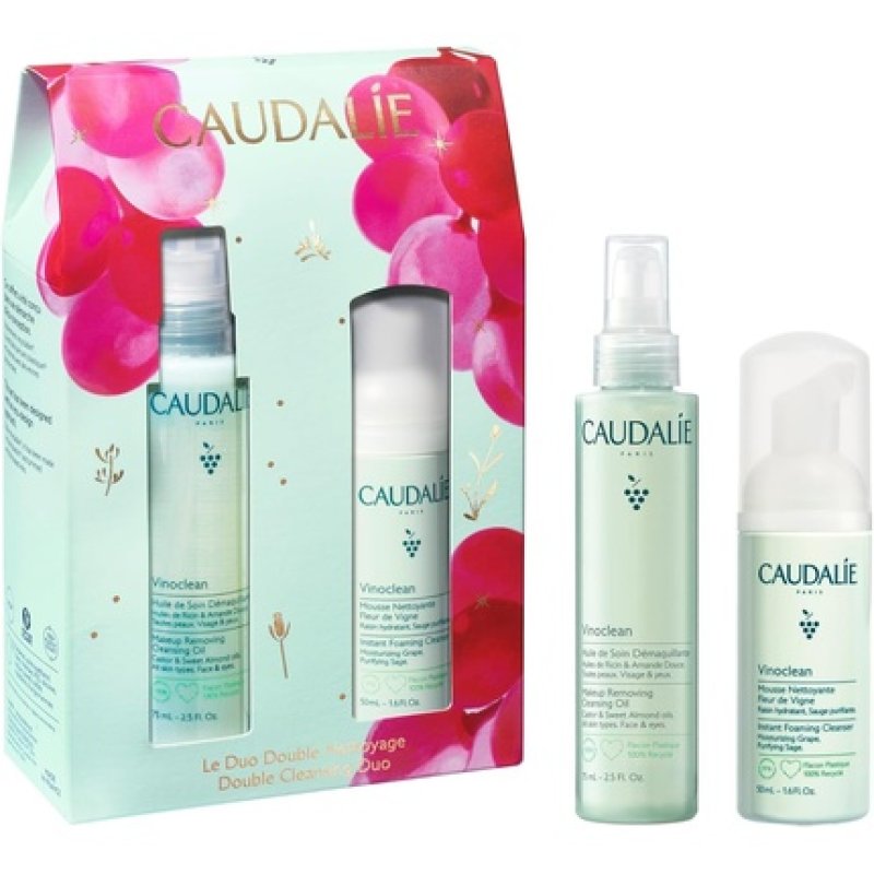 Caudalie Double Cleansing Duo Set Makeup Removing Cleansing Oil 75ml