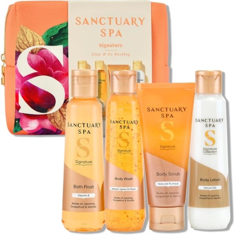 Sanctuary Spa Signature Glow & Go Washbag Luxury Travel Size Skincare Gift Set