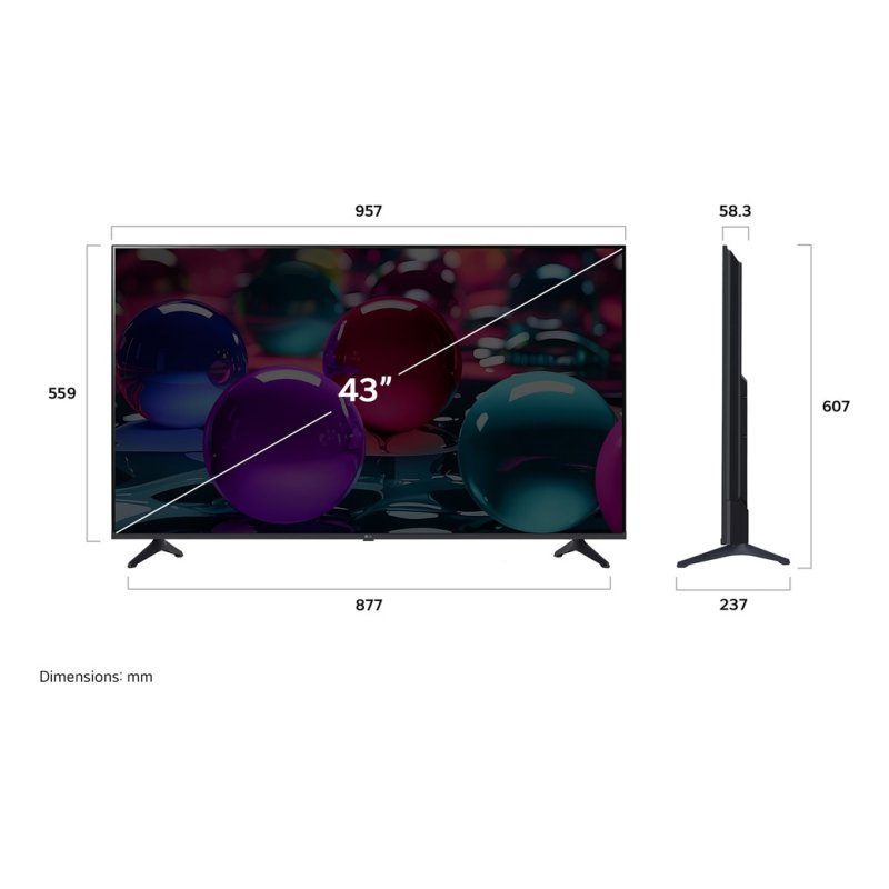 LG UHD AI 43UA73003LA TV 109,2 cm (43") 4K Ultra HD Smart TV Wifi Noir
