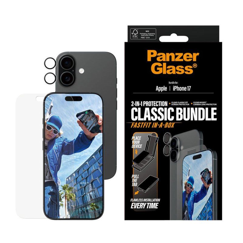 PanzerGlass - 2-in-1 Classic Bundle - iPhone 17 - w. FASTFIT IN-A-BOX