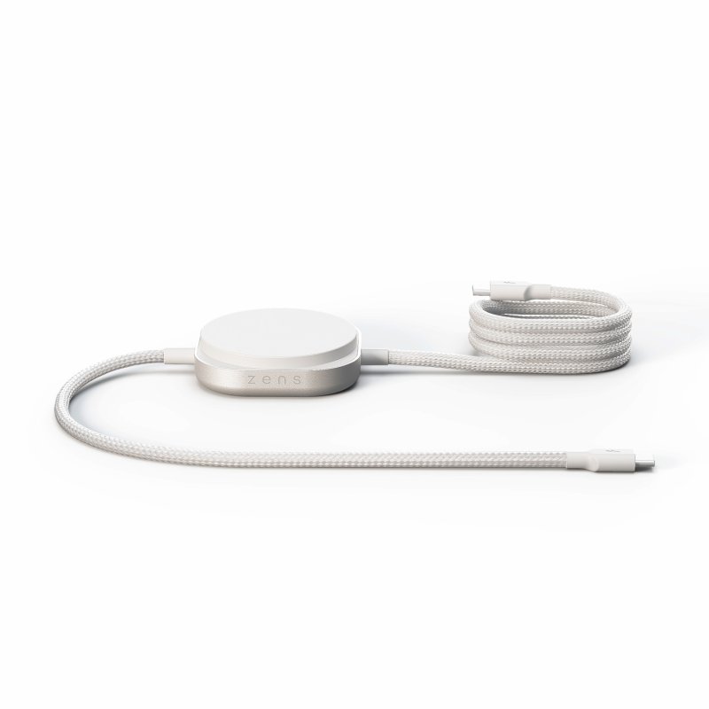 Zens Charging Cable USB C-C Pro 2 - White Kabelloses Ladegerät - 140 Watt - 2 Ausgabeanschlussstellen (magnetisch, 24