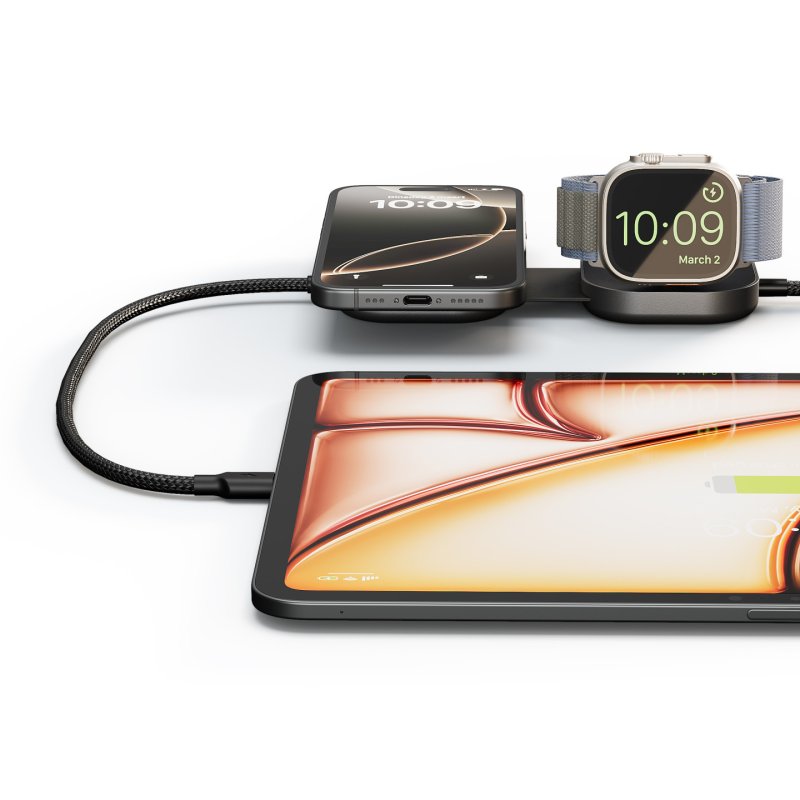 Zens Charging Cable USB C-C Pro 3 - Black Kabelloses Ladegerät - 140 Watt - 3 Ausgabeanschlussstellen (24 pin USB-C,