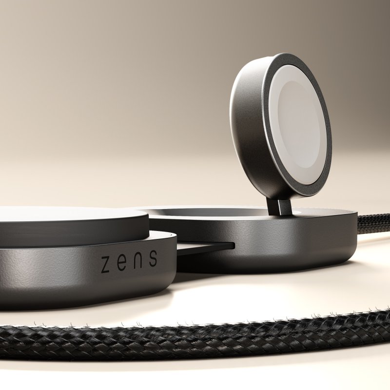 Zens Charging Cable USB C-C Pro 3 - Black Kabelloses Ladegerät - 140 Watt - 3 Ausgabeanschlussstellen (24 pin USB-C,