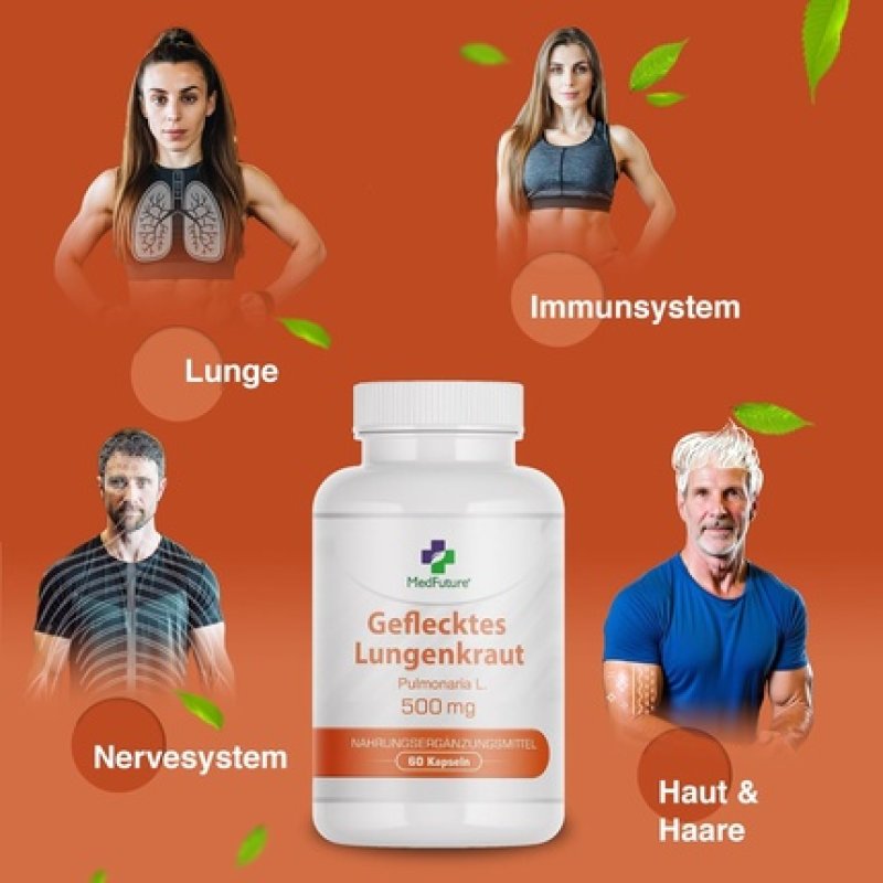 Spotted Lungwort 500mg 60 Capsules for Healthy Lungs