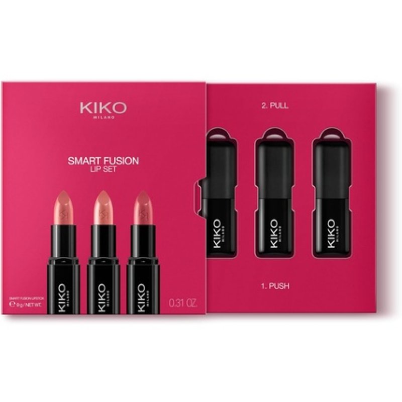 Kiko Milano Smart Fusion Lip Set 03 with 3 Radiant Finish Lipsticks