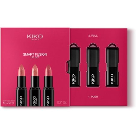 Kiko Milano Smart Fusion Lip Set 03 with 3 Radiant Finish Lipsticks