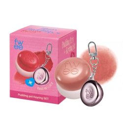Fwee Blurry Pudding Pot Keychain Set - Airbrushed Blush & Buildable Lip