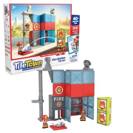 Tile Town - Fire Station, Magnetic Building Set