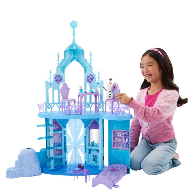 Disney Frozen Elsa’s Frozen Ice Palace Castle Playset with Olaf, 5 Play Areas & 21 Accessories