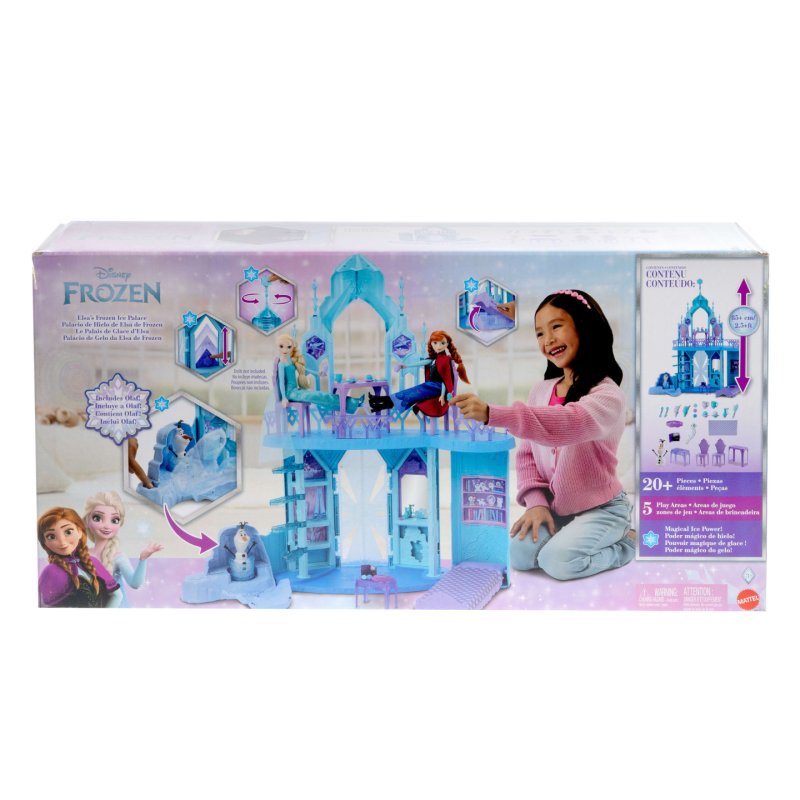 Disney Frozen Elsa’s Frozen Ice Palace Castle Playset with Olaf, 5 Play Areas & 21 Accessories