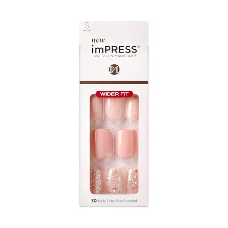Kiss Impress No Glue Mani Press On Nails 'Just A Dream' Pink Short