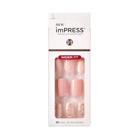 Kiss Impress No Glue Mani Press On Nails 'Just A Dream' Pink Short