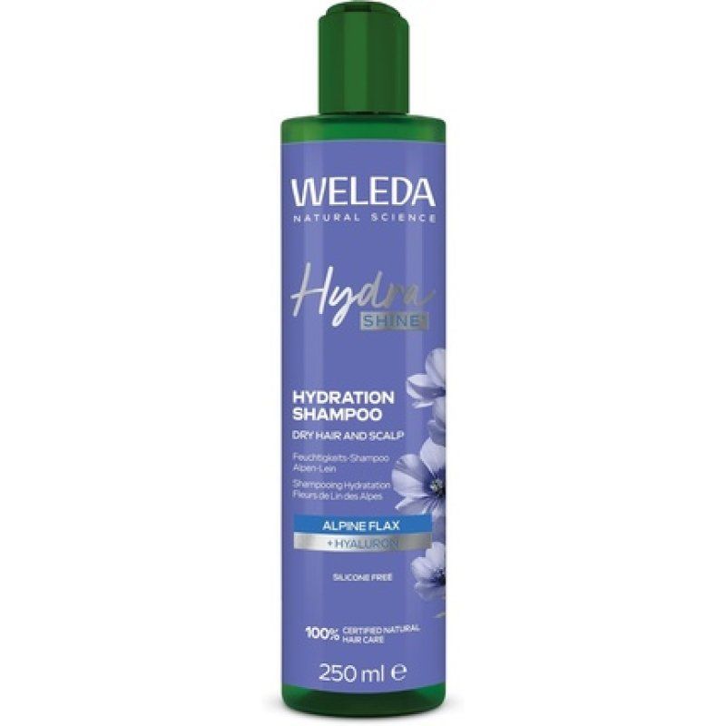 STOCKICX2 - Weleda Hydra Shine Shampoo with Hyaluron and Alpine Flax for Hydration and Hair