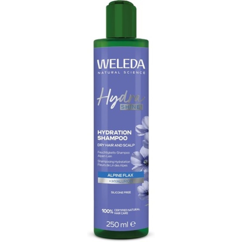Weleda Hydra Shine Shampoo with Hyaluron and Alpine Flax for Hydration and Hair