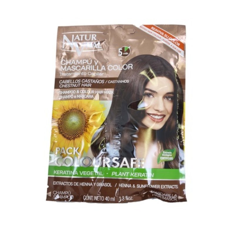 Natur Vital Shampoo And Hair Mask Sachet 10ml Shampoo And 30ml Hair Mask For Chestnut Hair