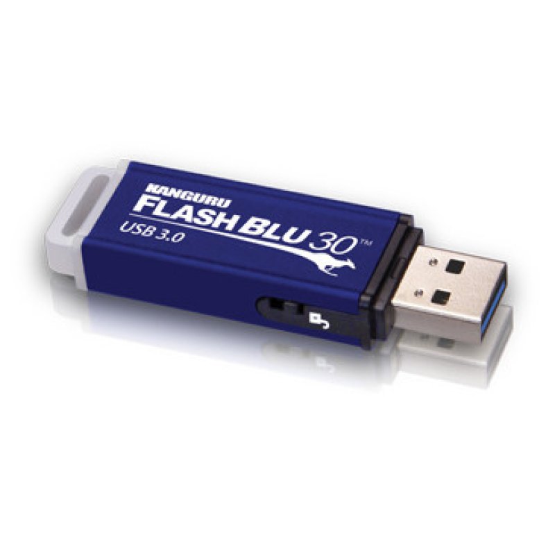 iStorage Kanguru FlashBlu30 SuperSpeed USB3.0 16GB |Secure Flash Drive| Physical Write Protect Switch | Windows