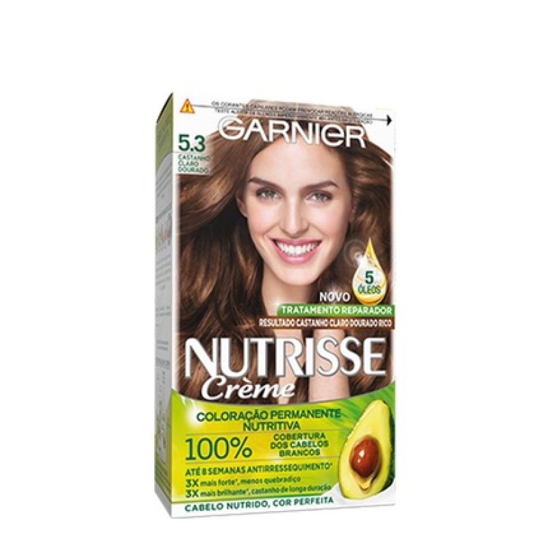 Garnier Nutrisse Permanent Hair Color 5.3 Light Golden Brown