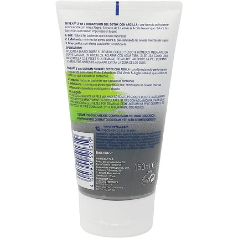 Nivea Urban Skin Gel Detox Deep Cleansing 3 in 1 150ml