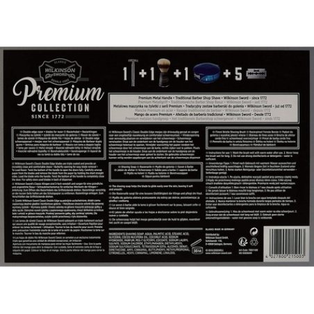 Wilkinson Sword Classic Vintage Edition Men's Razor Gift Set with Shaving Soap, Shaving Brush, and 5 Blades