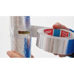 Tesa Professional Aluminium Foil Tape For Repairing Ducts And Gutters, 50 Mm X