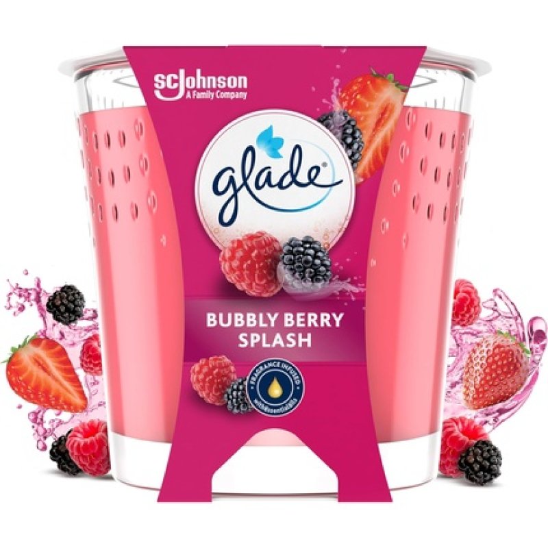 Glade Scented Candle Bubbly Berry Splash Fragrance Infused with Oils