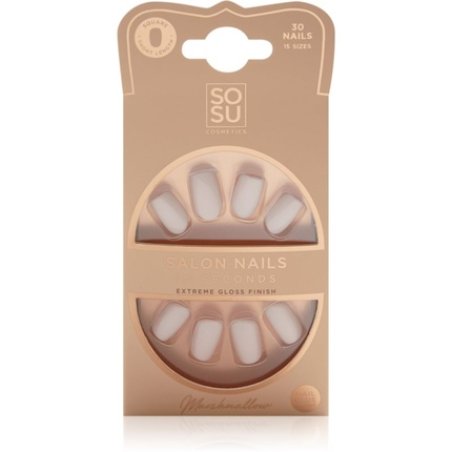 SOSU Cosmetics Salon Nails Marshmallow Artificial Nails - 30 pcs