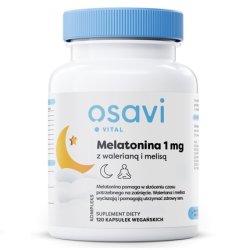 Osavi Vital Melatonin 1mg Valerian 120mg Lemon Balm 80mg Dietary Supplement Supporting Healthy Sleep - 120 Capsules
