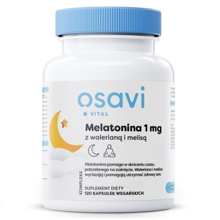 Osavi Vital Melatonin 1mg Valerian 120mg Lemon Balm 80mg Dietary Supplement Supporting Healthy Sleep - 120 Capsules