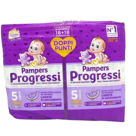 Pampers Progressi Diapers Size 5 Junior Pack Of 36 Double Pack