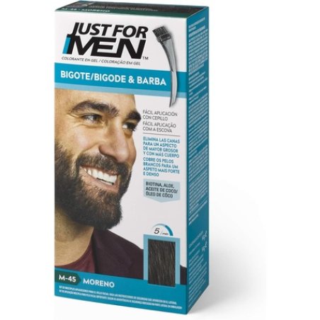 Just For Men Beard and Moustache Color Gel for Men - Removes Gray Hair